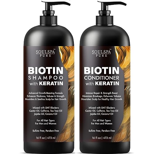 SOULSPA PURE Biotin Shampoo and Conditioner Set with Keratin Advanced