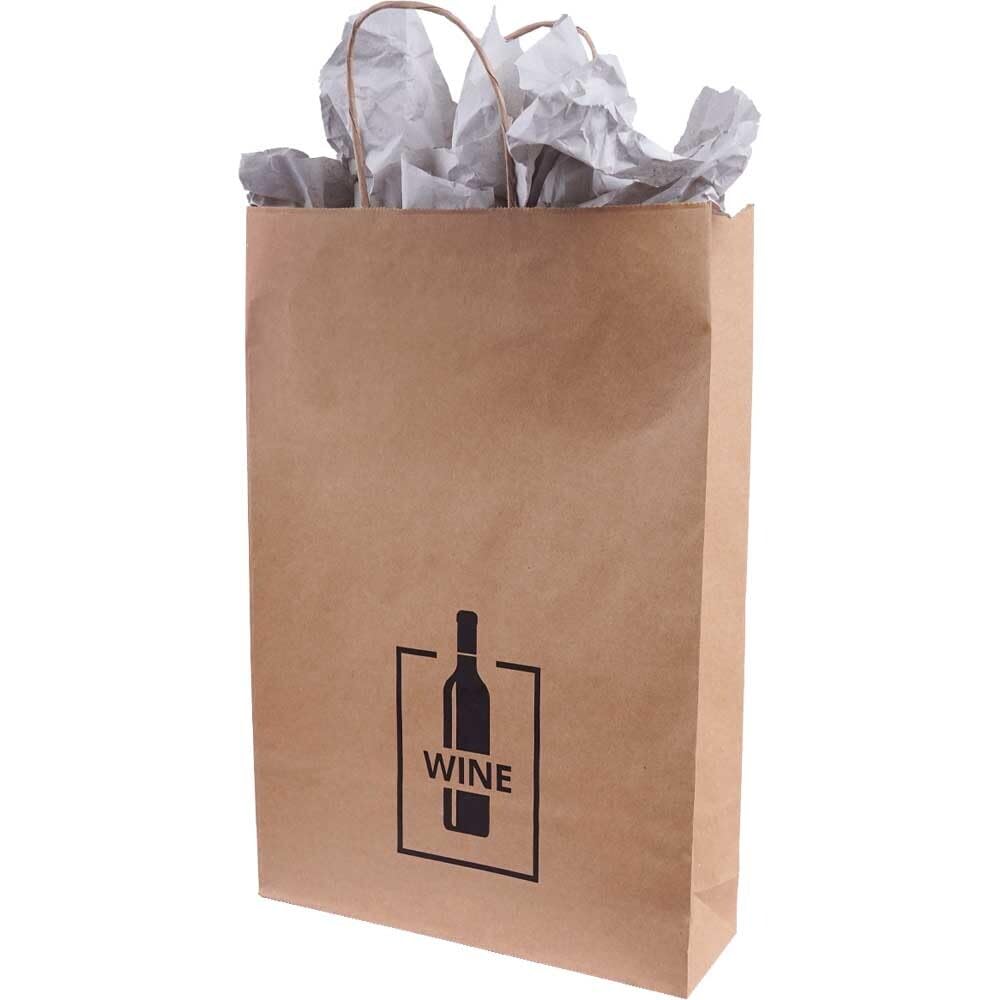 3er Flaschen-Tragetasche Winebottle mit Flaschentrenner 26 + 8 x 39 cm, 100 Stück
