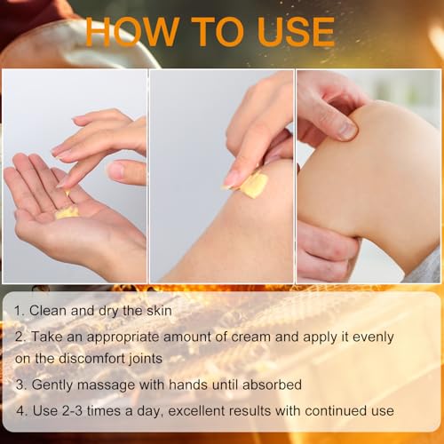 2Pcs Professional Bee Venom Joint,Bee Venom & Turmeric Cream,Natural Bee Venom Cream,Effective for The Back,Waist,Neck,Hands,Knees