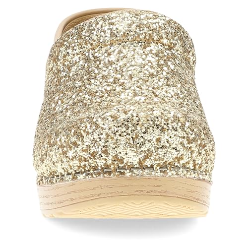 Image of Dansko Professional Glitter Slip-On Clogs for Women - Rocker Sole and Arch Support for Comfort - Shiny and Stylish Glitter Uppers
