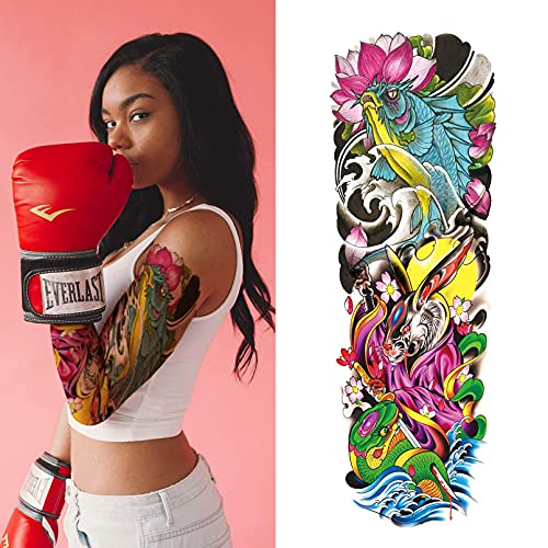 Image of Aresvns 12 Sheets Full Arm Temporary Tattoo Sleeves for Men Adults