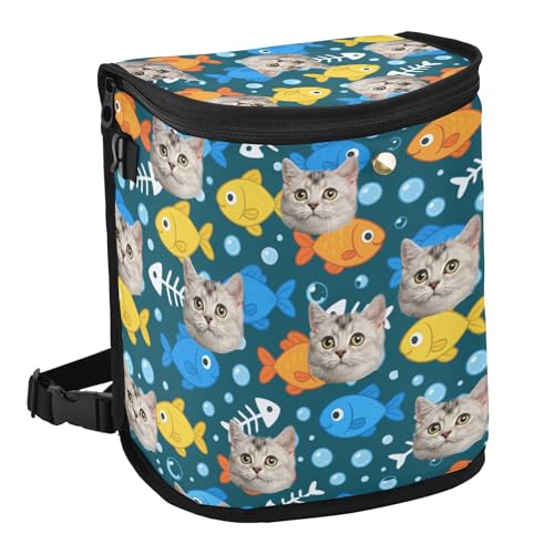 Image of Wudan Cartoon Cute Fish Bubble Custom Car Trash Can with Lid Leak Proof Trash Bin Can for Lid and Storage