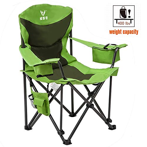 Camping Chairs Heavy Duty 400 lbs Lumbar Back Support Folding Lawn Chair Oversized