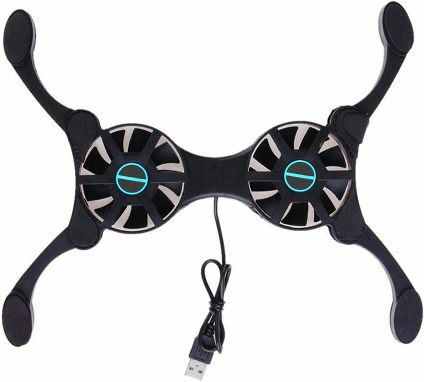 Refroidisseur Pc Portable Ventilateur De Refroidissement USB Pliable Refroidisseur Processeur Bloc-Notes pour Ordinateur Portable Support Silencieux Double Ventilateurs Ventilateur Rapide