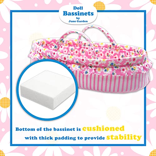June Garden Cozy Dream Doll Bassinet - Baby Doll Portable Carrier - Fits for American Girl Dolls up to 14" - Soft Pillow & Safety Buckle Included - Thumbnail 4