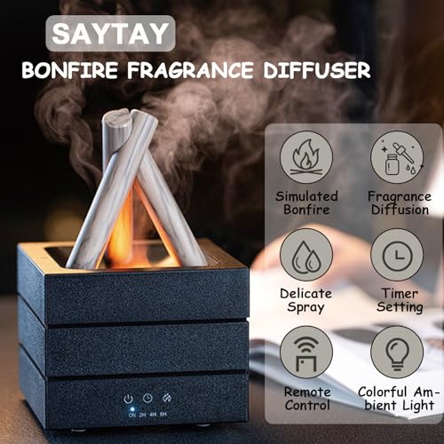 Difusor aromático eléctrico Bonfire 280ml con luz de llama miniatura 2