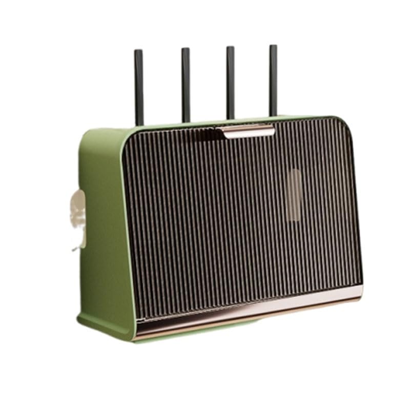Boîtier de Rangement Wi-FI Mural, Cache-câbles TV, Petit boîtier WLAN, Solution de Gestion for routeur, Rack sans Fil(Green)