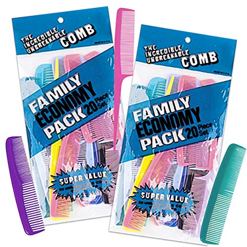 The Unbreakable Comb for Women Men Children ~ 40 Pack Hair Comb Bulk | Combs for Family (Hair Comb Assortment)