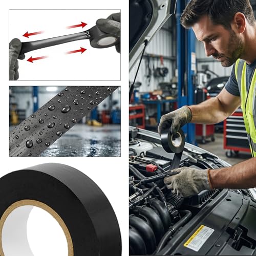 Cinta aislante negra para agrupar cables de electrodomésticos y reparar averías en casa 5