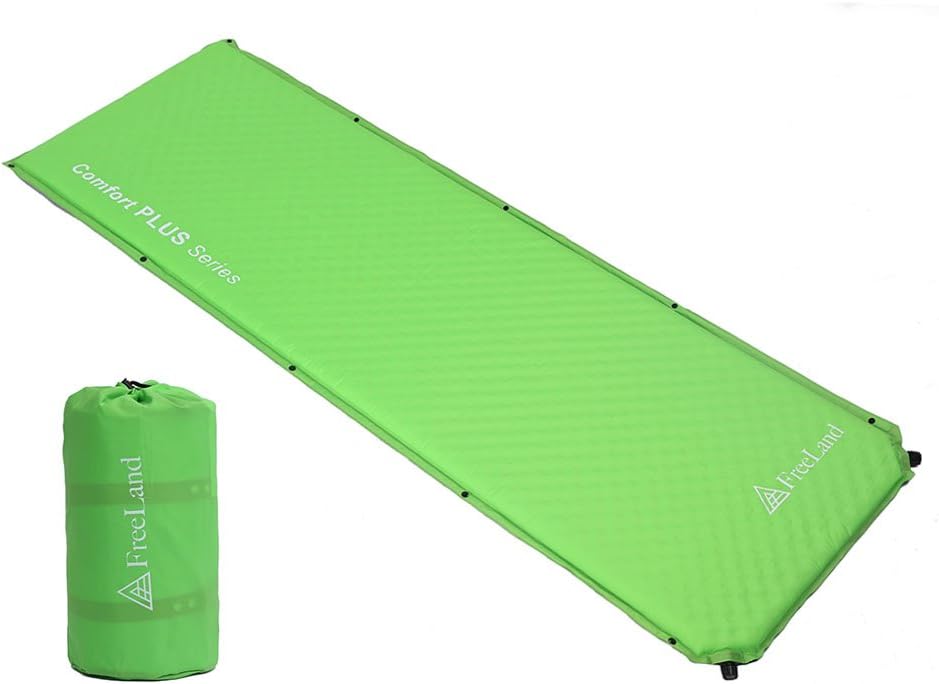 FreeLand Camping Mattress Self Inflating Sleeping Pad Comfort Plus Series Air Mat Green
