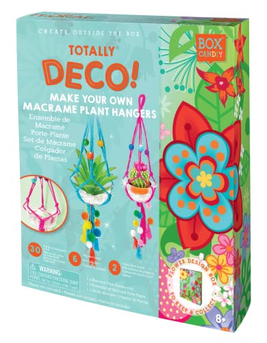 Image of BOX CANDIY Totally Deco Make Your Own Macrame Mini Colorful Plant Hangers Kit to Make and Display