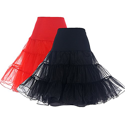 Image of Bbonlinedress Women's 50s Petticoat Skirt Vintage Tutu Crinoline Underskirt 25 inch