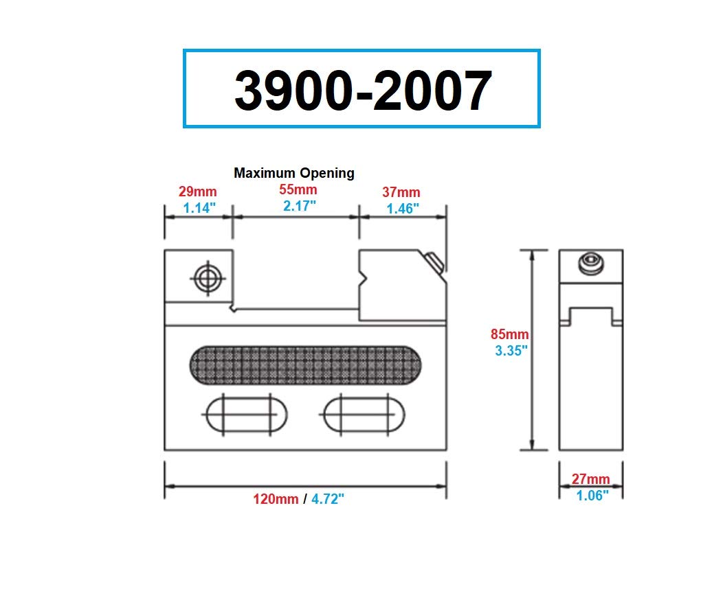 HHIP 3900-2007 tornillo de banco de acero inoxidable EDM, mandíbula de 1 pulgada