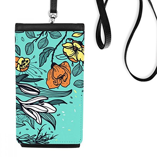 Sac téléphone noir en faux cuir Lily Camélia pour smartphone avec lanière suspendue