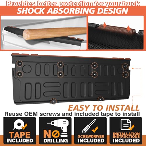 Image of TripleAliners Truck Mat Compatible with 2017-2022 Ford Super Duty F250 /F350 /F450 Accessories, Tailgate Mat Custom Fit All Weather Protection Pickup Liner, w /Tailgate Cap Protector