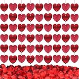 10 Pezzi Decorazioni Pendenti Cuore,Ghirlanda di Cuore Rosso,1000 Petali di Rosa per san v...