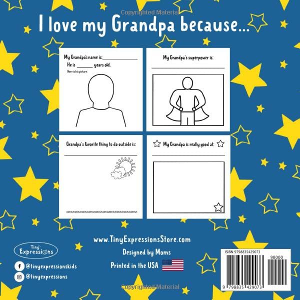 All About My Grandpa: 20+ Pages of Prompts and Coloring for Kids to Make a Unique Gift for their Grandpa image 3