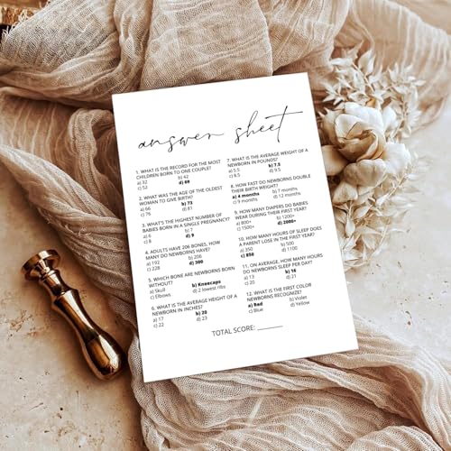 image for GardenCity Baby Trivia Baby Shower Game (50 Cards), Trivia Game Activi