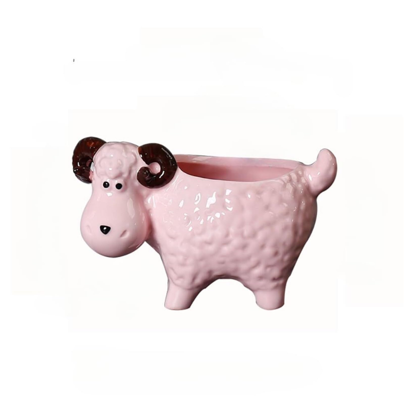 Uway modern Ceramic Sheep Succulent Plant Pot/plant Pot/flower Pot/for Herb Bonsai, Cactus Container for garden(A)