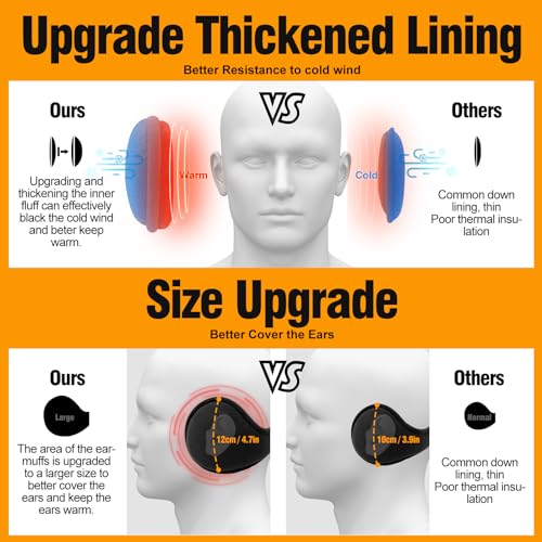 auruza unisex ear muffs - adjustable soft warm ear warmers for women amp men foldable black earmuffs for ear covers winter accessories for cold weather outdoor activities