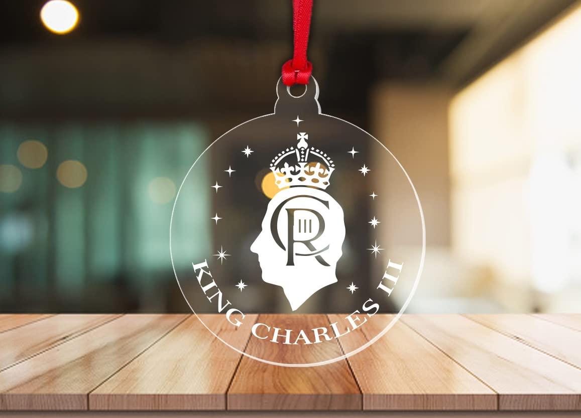 Handmade By Stukk Purple,Red,White King Charles Iii Coronation Souvenir Commemorative Bauble Decoration Keepsake