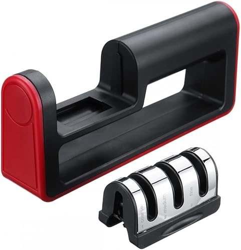 Miniatura 2 de Sacapuntas de cortador de 3 etapas Manual de cocina multifunción cortador afilar herramienta de sistema de piedra