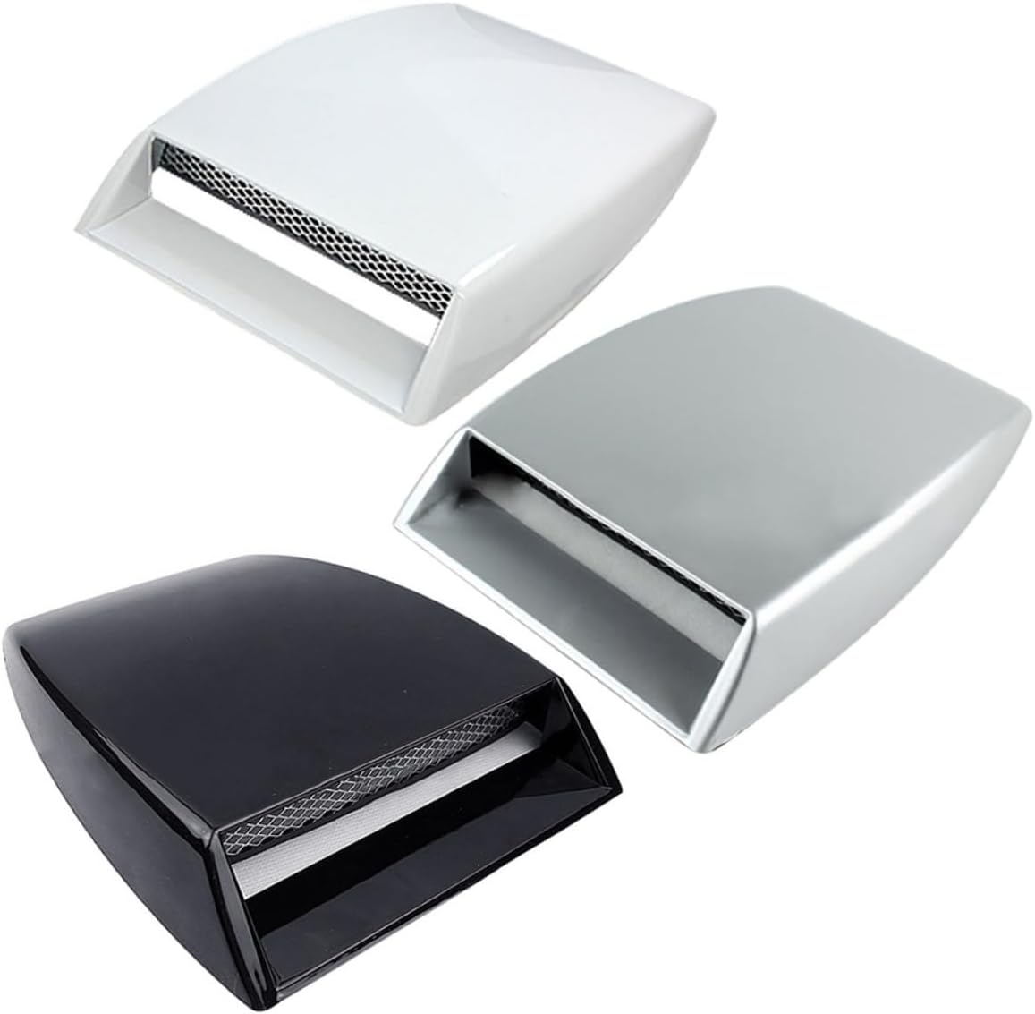 Car Hood Vent Scoop Universal Air Flow Intake Grille Cover White Compatible Cars Enhances Engine Cooling