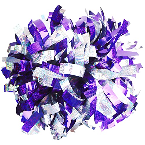 Pompons pour encourager les équipes avec poignée bâton ergonomique violette