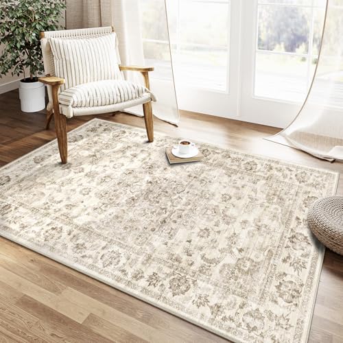 HUGEAR Beige Vintage Grand Tapis Salon Antidérapant Lavable en Machine 80x150cm Chambre Adulte...