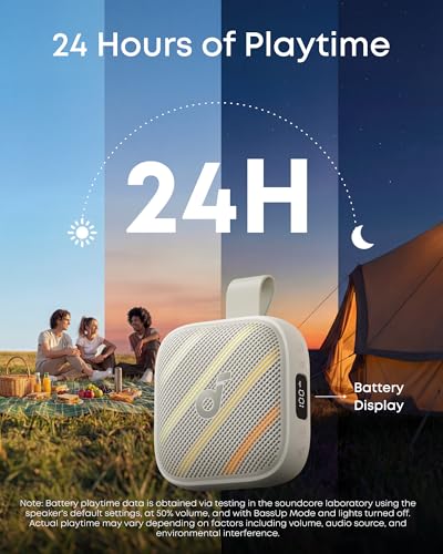 Image of Soundcore Anker Boom Go 3i Portable Bluetooth Speaker, 15W Punchy Sound, 24H Playtime, IP68, BassUp 2.0, Emergency Charging, Bluetooth 6.0, Waterproof Speaker for Hiking /Cycling /Camping (Beige)