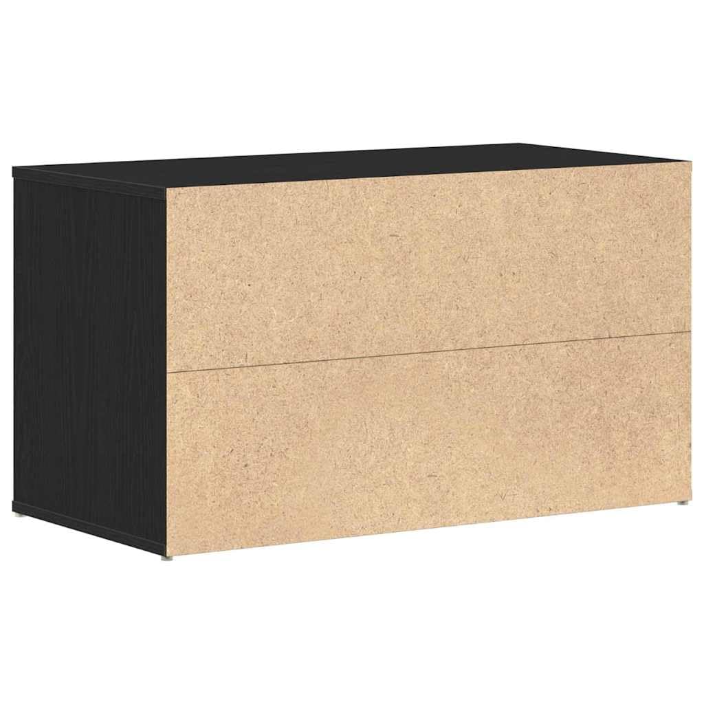 vidaXL Panca per ingresso Rovere Nero 80 x 40 x 45 cm | Tanto spazio dentro per tutte le tue cose, Fatto in legno ingegnerizzato robusto, Ottimo per corridoi, ingressi e foyer
