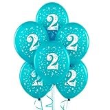 Turquoise with #2 Matte Balloons (6)