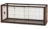 Richell Expandable Pet Crate with Floor Tray, Small, Dark Brown