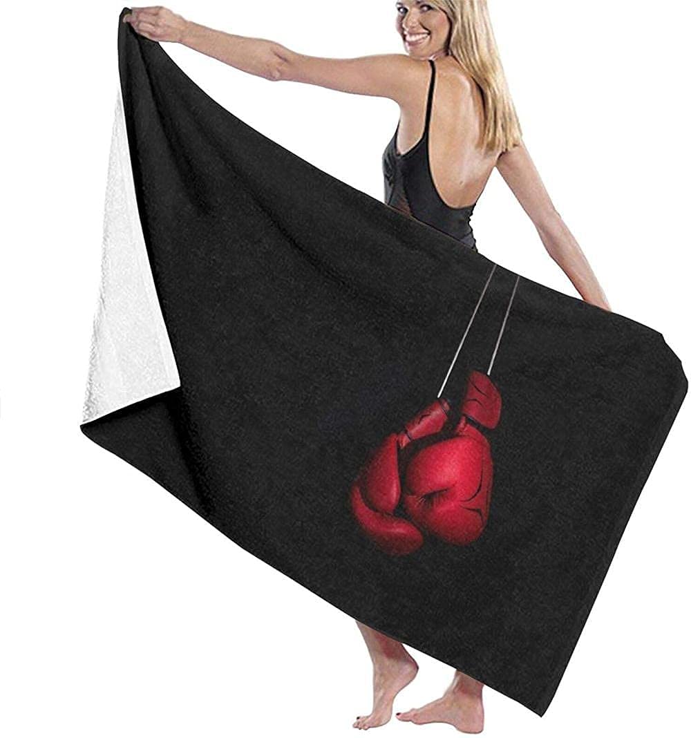 BAAROO Beach towel Red boxing gloves and large bath towels are light, very suitable for family hotel travel, swimming, fitness, sports 130CM X 80CM