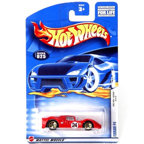 Recopilación de Red Ferrari que Puedes Comprar On-line. 42 Hot Wheels 2002 First Editions Red Ferrari P4 #025 Race/Win Card 1:64 Scale