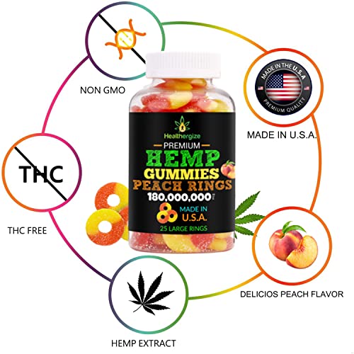 Hemp Gummies-Best Tasting Peach Rings Gummy-Fresh Full Natural Hemp Oil-Relax, Sleep, Discomfort, Muscle, Back, Knees-Made In USA - Image 6