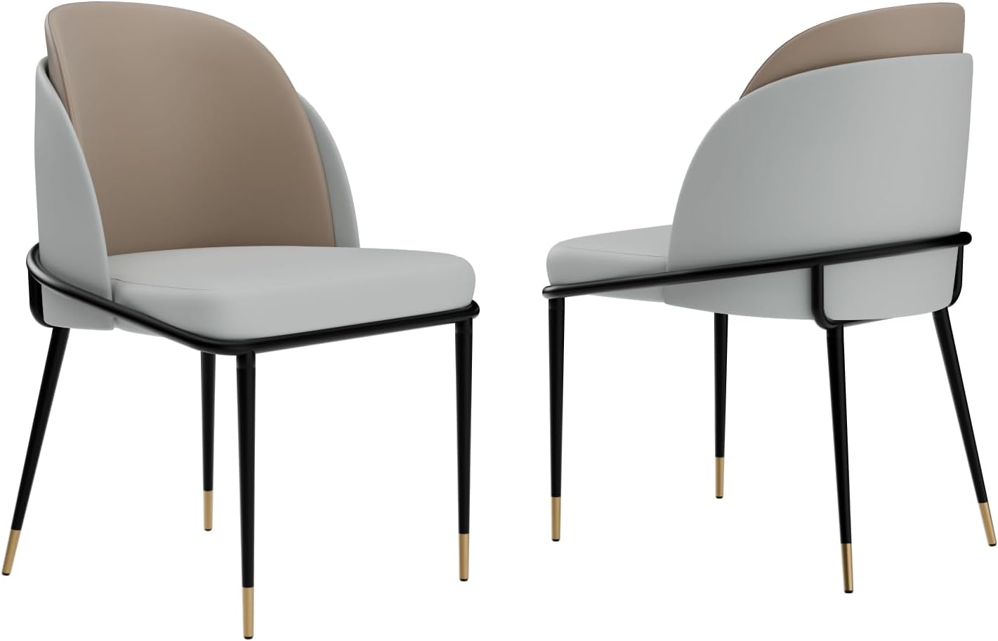 Wisfor Microfiber Leather Dining Chairs:Set of 2 Upscale Dining Chair with Breathable Sponge Cushion Antioxidant Metal Legs Soft Backrest for Home,Hotel, Apartment, Restaurant