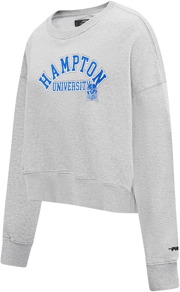 Pro Standard Womens College Hampton University College Classic Essentials Crewneck Sweatshirt Heather Grey S - Image 2