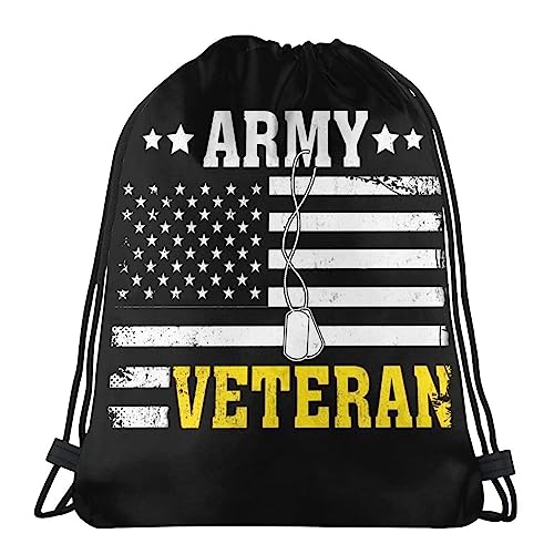 Army Veteran - Veterans Day Drawstring Backpack Bag Large Gym Sackpack Yoga Packet