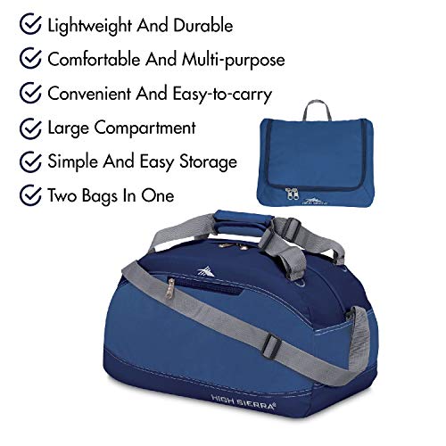 High Sierra Pack-N-Go Duffel Bag, 20-Inch, Pacific/Blue Velvet