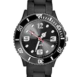 Unisex Silikonuhr - Sportarmbanduhr mit Armband aus weichem Silikon. Unsere Analoguhr mit Silikonarmband ist ideal als Damenuhr, Herrenuhr / Männeruhr oder Kinderuhr - Bitte beachten Sie die Länge und den Gehäusedurchmesser!