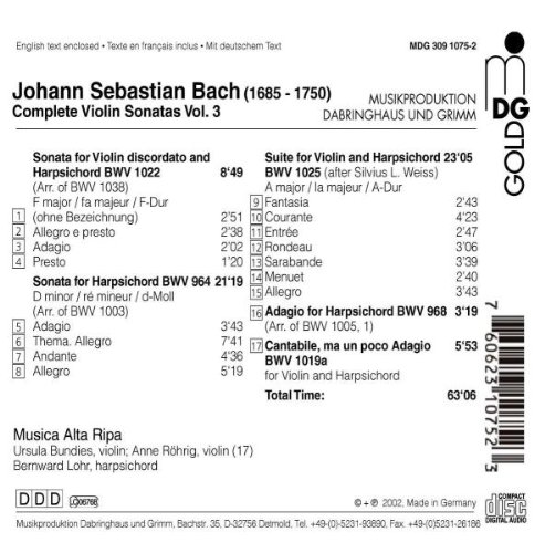 Miniatura 2 de Bach Sonatas Completas para Violín 3 Musica Alta Ripa