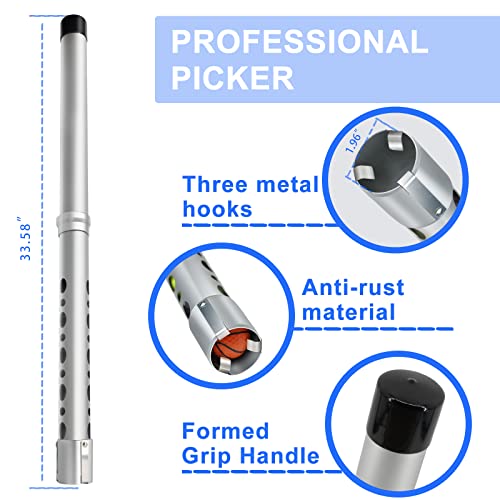 Golf Ball Retriever Professional Picker Detachable Aluminum Golf Ball Shag Tube Release Retrievers Collector Practice Pick-Up Sucker Tool, 33.6 Inch #TOP1