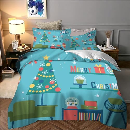 Housse de couette Noël microfibre résistante et hypoallergénique