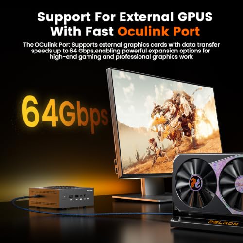 Image of PELADN Mini PC, Ryzen AI 9 HX 470 (up to 5.1Ghz),32GB LPDDR5X /1TB PCIe 4.0 SSD,Dual 2.5G LAN,USB4 40Gbps Type-C /DP /HD,Mini Desktop Computer,WiFi7 4K /60Hz Triple-Display USB3.2 /BT5.4,3-Year Warranty