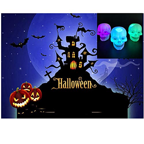 Yiwa Solar Lights Garden Light, Outdoor LED Colourful Skull Shape Night Light Halloween Party Decoration Drop