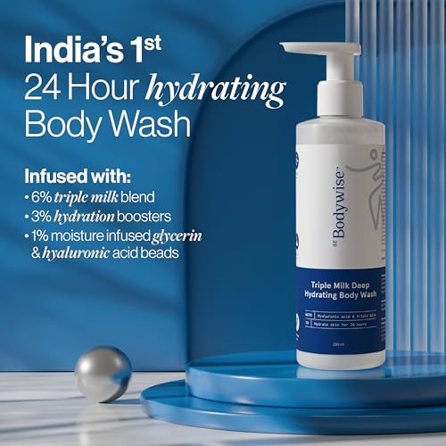 Image of Be Bodywise Triple Milk Deep Moisturizing Body Wash 250ml |For Dry & Dehydrated Skin | With 6% Triple Milk Extracts & 3% Hydrating Boosters | Lasting Hydration & Skin Barrier Support | Paraben & SLS Free