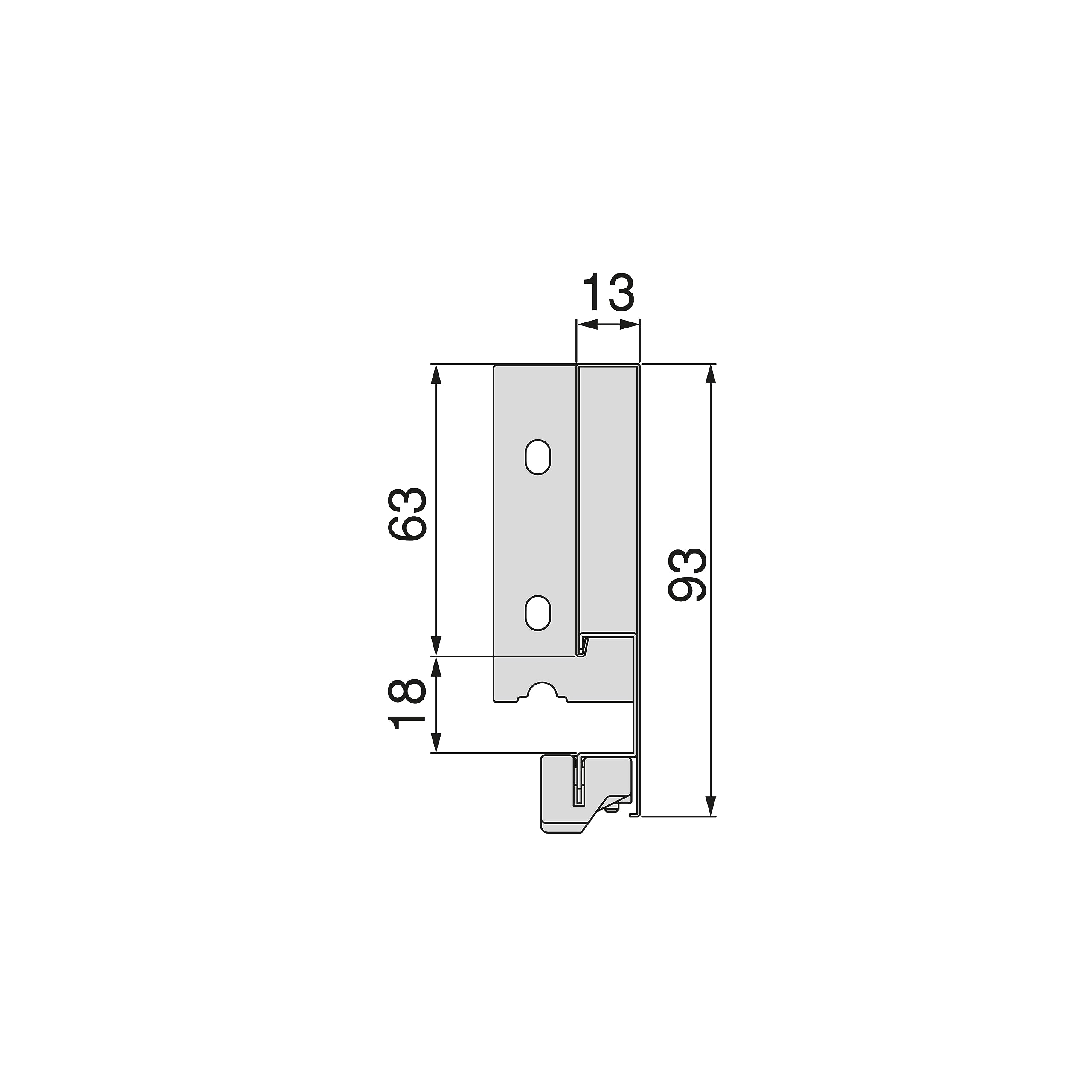 Emuca - Vertex Schublade 40 kg Höhe 93 mm, Tiefe 450 mm, Grau anthrazit, Stahl