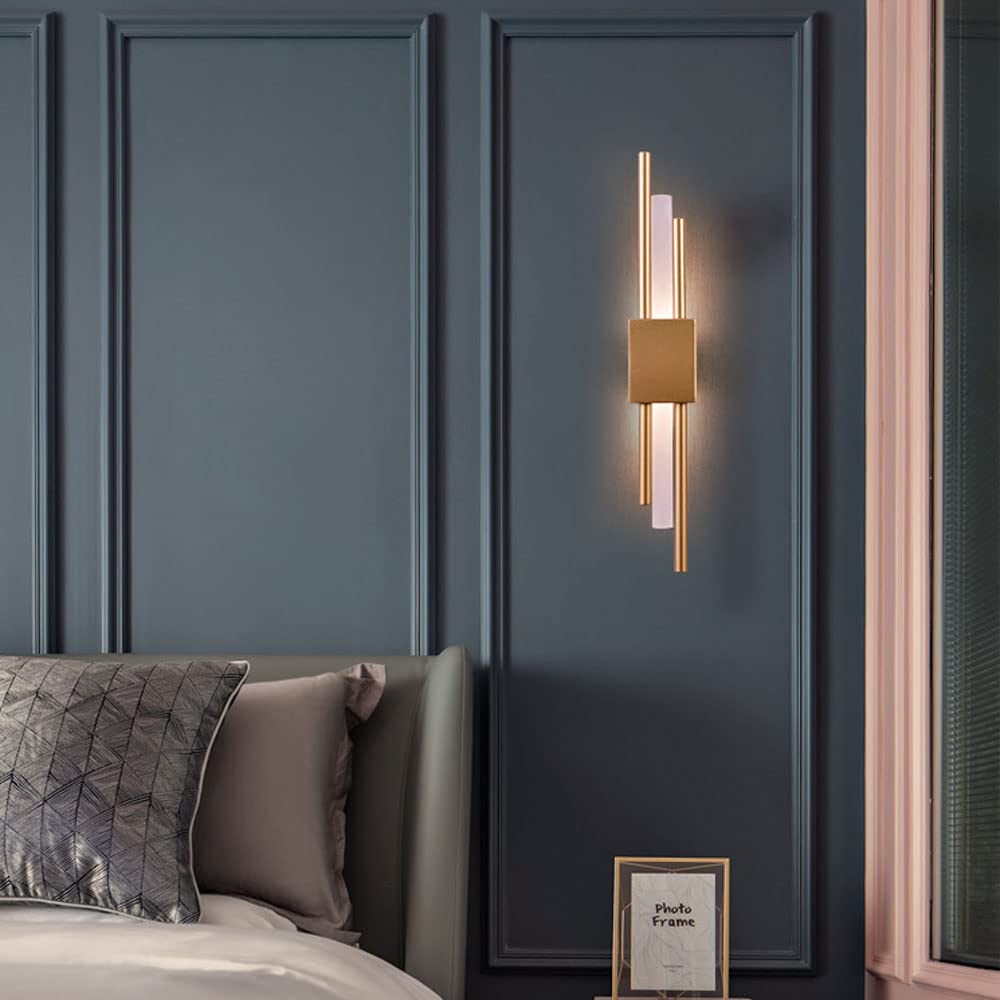 Lámpara De Pared Lineal LED Dorada - Aplique Moderno Para Baño, Espejo, Salón O Pasillo, 49/59/69cm