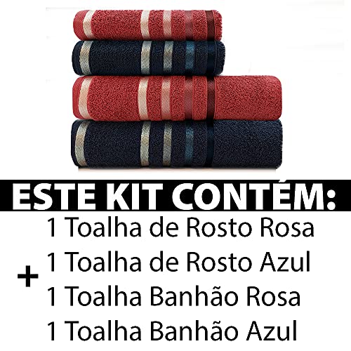 Jogo de Toalhas 4 Peças Banhão Gigante + Rosto Fio Penteado Lumina Karsten - Emcompre
